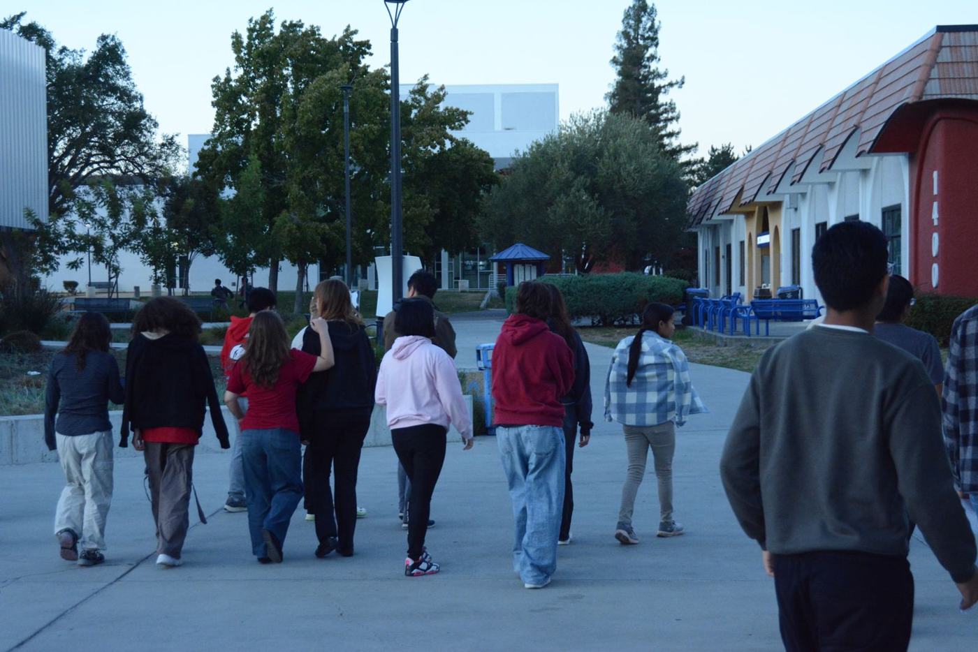 Sunset walk across campus